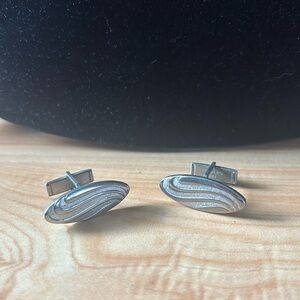 Men’s Cuff links Mid Century Large Oval Vintage